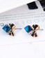 Fashion Blue Bowknot&diamond Decorated Earrings