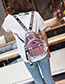 Fashion Pink Letter Ribbon Decorated Backpack