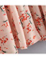 Fashion Pink Flower Pattern Decorated Dress