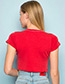 Fashion Red Pure Color Decorated Shirt