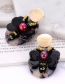 Fashion Black+khaki Bee Shape Decorated Earrings