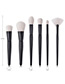 Trendy Black+white Sector Shape Design Cosmetic Brush(6pcs)