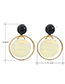 Trendy Gold Color+khaki Round Shape Design Simple Earrings