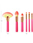 Trendy Plum Red Sector Shape Design Cosmetic Brush(6pcs)