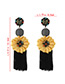 Elegant Yellow Flower Decorated Long Tassel Earrings