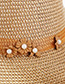 Fashion Light Coffee Flowers Decorated Sunscreen Beach Hat