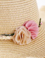 Fashion Light Coffee Flowers Decorated Sunscreen Beach Hat