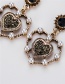 Vintage Antique Gold Heart Shape Decorated Earrings