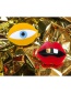 Fashion Red+yellow Eye Shape Decorated Earrings