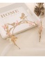 Fashion Gold Color+pink Flower Shape Decorated Hair Accessories