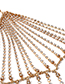 Exaggerated Gold Color Tassel Design Pure Color Waist Chain