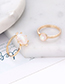 Fashion Gold Color Round Shape Diamond Decorated Ring (7pcs)