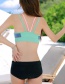 Sexy Black+green Color Matching Design Casual Swimsuit(4pcs)