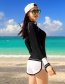 Sexy Black Long Sleeves Design Casual Swimsuit(3pcs)