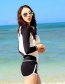 Sexy White+black Color Matching Design Casual Swimsuit(3pcs)