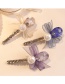 Sweet Dark Blue Pearls&bowknot Decorated Hair Clip
