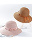 Fashion Pink Flowers Decorated Pure Color Sunscreen Hat
