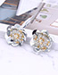 Elegant Silver Color Flower Shape Design Simple Earrings
