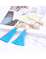 Fashion Beige Tassel Decorated Long Earrings