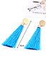 Fashion Blue Tassel Decorated Long Earrings