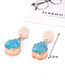 Fashion Blue Water Drop Shape Gemstone Decorated Earrings