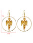 Elegant Gold Color Angel Pendant Decorated Pure Color Earrings