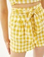 Fashion Yellow Grid Pattern Decorated Pants