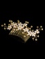Elegant Gold Color Diamond&pearls Decorated Simple Hair Comb