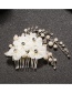 Elegant White Flowers&pearls Decorated Hair Comb