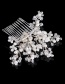 Elegant Silver Color Beads&pearls Decorated Pure Color Hair Comb