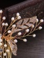 Elegant Rose Gold Leaf&pearls Decorated Hair Comb