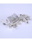 Elegant Silver Color Pearls&flowers Decorated Pure Color Hair Comb