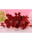 Elegant Red Flowers Decorated Pure Color Hair Comb