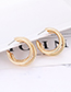 Elegant Gun Black Circular Ring Design Pure Color Earrings