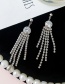 Fashion Silver Color Full Diamond Decorated Tassel Earrings