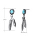 Fashion Silver Color Feather Shape Decorated Earrings