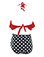 Sexy Black+white Off-the-shoulder Design Dots Pattern Decorated Swimwear(2pcs)
