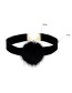 Fashion Black Fuzzy Ball Decorated Necklace