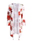 Sexy Red+white Off-the-shoulder Design Flower Pattern Swimwear(3pcs)
