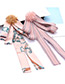 Fashion Pink Stripe Pattern Decorated Bowknot Brooch