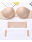 Sexy Beige Pure Color Decorated Strappless Bra(2 Straps)