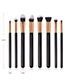 Fashion Black Round Shape Decorated Makeup Brush(8 Pcs)