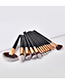 Fashion Black Round Shape Decorated Makeup Brush(14 Pcs)