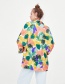 Fashion Multi-color Leaf Pattern Decorated Coat