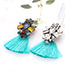 Fashion Brown+white Water Drop Shape Decorated Earrings