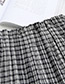 Fashion Khaki Grid Pattern Decorated Skirt