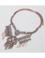 Fashion Gold Color Full Diamond Decorated Tassel Necklace
