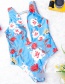 Sexy Blue Flower Pattern Decorated Swimwear