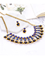 Fashion Multi-color Full Diamond Design Hollow Out Jewelry Sets