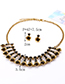 Fashion Red Full Diamond Design Hollow Out Jewelry Sets